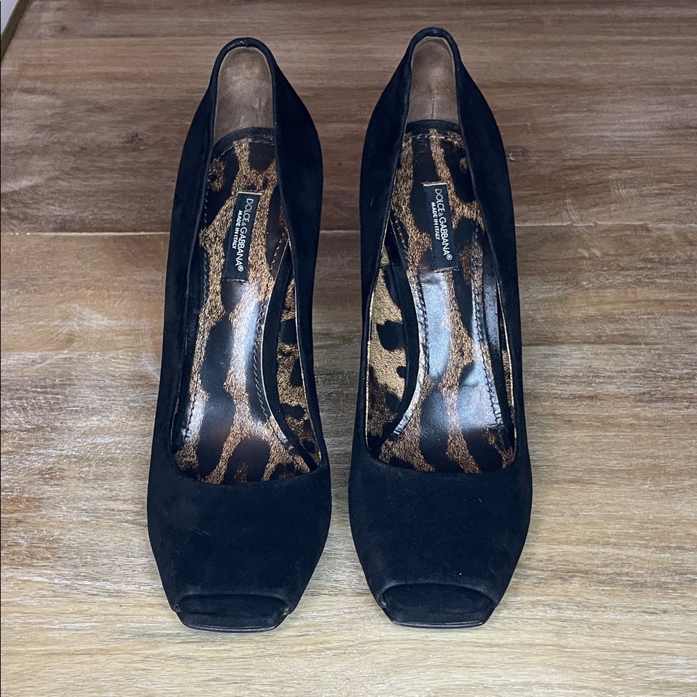Dolce & Gabbana Black Peep Toe Heels